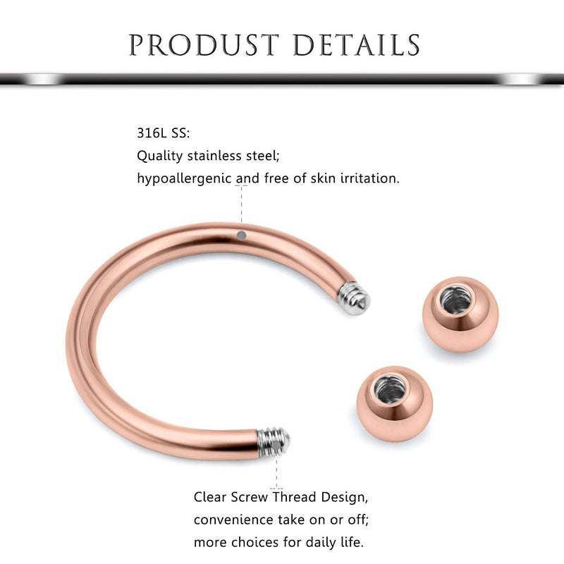 Hoeudjo 9PCS 16G Surgical Steel Lip Hoop Ring Crystal Cubic Horseshoe Barbell Tragus Cartilage Earring Helix Daith Septum Hoop Piercing Body Piercing Jewelry Retainer for Women Men 10mm Silver-Tone - Image 2